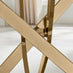 Leonardo Rectangular White Marble Glass and Gold Metal 4 Seater Dining Table