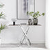 Leonardo Brown/Grey Marble Glass and Silver Console Table