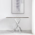 Leonardo Brown/Grey Marble Glass and Silver Console Table