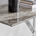 Leonardo Brown/Grey Marble Glass and Silver Console Table