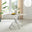 Leonardo Rectangular White Marble Glass and Silver Metal 4 Seater Dining Table