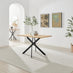 Leonardo Oak Effect Dining Table & 4 Halle Taupe Fabric Chairs
