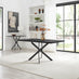 Leonardo Rectangular Black Wood and Metal 6 Seater Dining Table