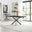 Leonardo Black Top Dining Table & 6 Beaumont Cream Fabric Chairs