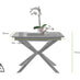 Lira 100cm Grey Metal Extending Dining Table & 6 Grey Pesaro Silver Chairs