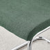 Enna White Glass Extending Dining Table with 6 Green Fabric Lorenzo Chairs