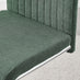 Enna White Glass Extending Dining Table with 6 Green Fabric Lorenzo Chairs