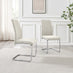 Enna White Glass Extending Dining Table with 6 Cream Fabric Lorenzo Chairs