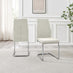 Enna White Glass Extending Dining Table with 6 Cream Fabric Lorenzo Chairs
