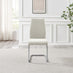 Enna White Glass Extending Dining Table with 6 Cream Fabric Lorenzo Chairs