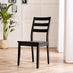 Lynton Large Black Wooden Dining Table & 6 Black Dining Chairs