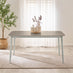 Lynton Large White & Light Grey Wooden Dining Table with 2 Benches & 2 Chairs