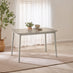 Lynton Small White & Light Grey Wooden Dining Table with 2 Chairs & Bench