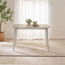 Lynton Small White & Light Grey Wooden Dining Table with 2 Chairs & Bench
