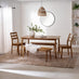 Lynton Large Walnut Effect Wooden Dining Table with 2 Benches & 2 Chairs