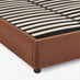 Mabel Orange Fabric Ottoman Double Bed Frame