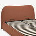 Mabel Orange Fabric Ottoman Double Bed Frame