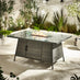Marbella 6 Seat Grey Rattan Firepit Table Garden Dining Set