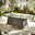 Marbella Grey Rattan 6 Seat Garden Dining Table with Firepit