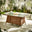 Marbella Beige Rattan 6 Seat Garden Dining Table with Firepit