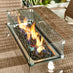 Marbella Beige Rattan 6 Seat Garden Dining Table with Firepit