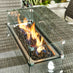 Marbella Grey Rattan 9 Seat Sofa Garden Dining Set with Firepit Table
