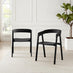 2x Masa Black Solid Wood Dining Chairs
