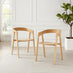 2x Masa Solid Oak and Veneer Wood Dining Chairs