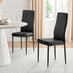4x Milan Black Hatched Faux Leather Dining Chairs Black Legs