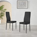 6x Milan Black Hatched Faux Leather Dining Chairs Black Legs