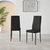 6x Milan Black Hatched Faux Leather Dining Chairs Black Legs