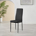 6x Milan Black Hatched Faux Leather Dining Chairs Black Legs