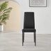 6x Milan Black Hatched Faux Leather Dining Chairs Black Legs