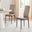 4x Milan Cappuccino Hatched Faux Leather Dining Chairs Black Legs