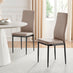 4x Milan Cappuccino Hatched Faux Leather Dining Chairs Black Legs
