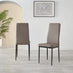 6x Milan Cappuccino Hatched Faux Leather Dining Chairs Black Legs