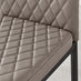 6x Milan Cappuccino Hatched Faux Leather Dining Chairs Black Legs