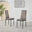 4x Milan Cappuccino Hatched Faux Leather Dining Chairs Black Legs