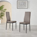 6x Milan Cappuccino Hatched Faux Leather Dining Chairs Black Legs