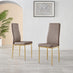 4x Milan Cappuccino Beige Hatched Faux Leather Dining Chairs Gold Legs