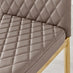 4x Milan Cappuccino Beige Hatched Faux Leather Dining Chairs Gold Legs