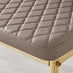 6x Milan Cappuccino Beige Hatched Faux Leather Dining Chairs Gold Legs