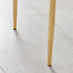 4x Milan Cappuccino Beige Hatched Faux Leather Dining Chairs Gold Legs