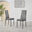 6x Milan Grey Hatched Faux Leather Dining Chairs Black Legs
