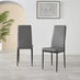 6x Milan Grey Hatched Faux Leather Dining Chairs Black Legs