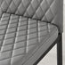 4x Milan Grey Hatched Faux Leather Dining Chairs Black Legs