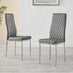 4x Milan Grey Hatched Faux Leather Dining Chairs Silver Legs