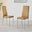 6x Milan Mustard Yellow Hatched Faux Leather Dining Chairs Silver Legs