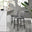 2x Milan Grey Faux Leather Counter Stools Black Legs