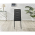 6x Milan Black Hatched Velvet Dining Chairs Black Legs